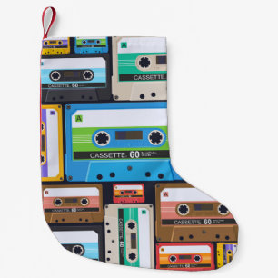 Compact Cassettes Abstract Composition Small Christmas Stocking