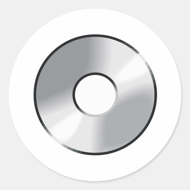 compact disk cd classic round sticker (Front)