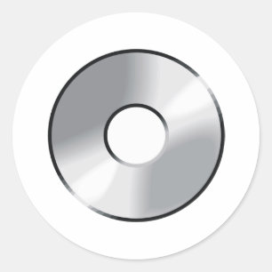 compact disk cd classic round sticker