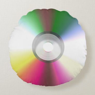 Compact Disk CD, DVD Round Pillow