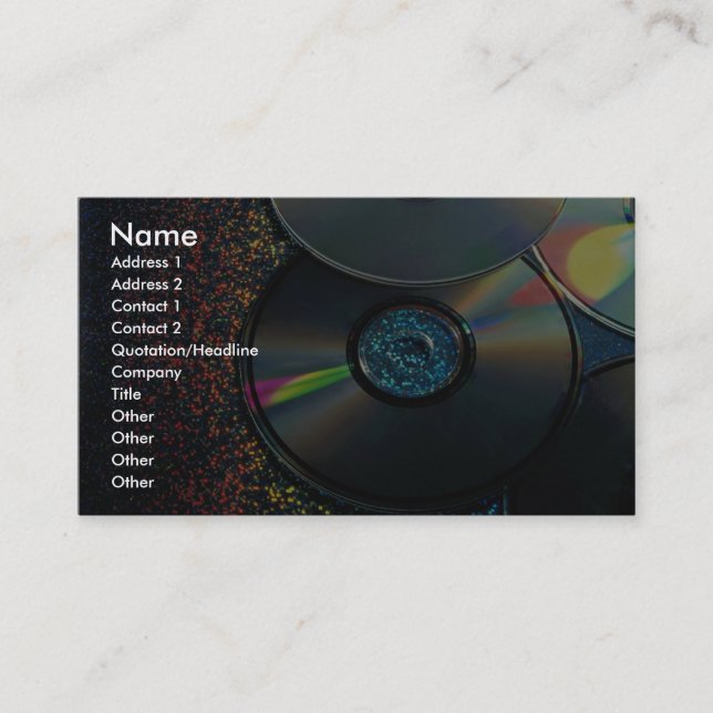 compact disks reflecting colors business card (Front)