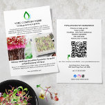 Compact Micro Green Grower Budget Information Flyer<br><div class="desc">Compact customisable micro green grower or farmer flyer handout. Add a QR code to direct customers straight to a page on your website. Budget publicity leaflet,  two sided,  customise with your own information and logo.</div>