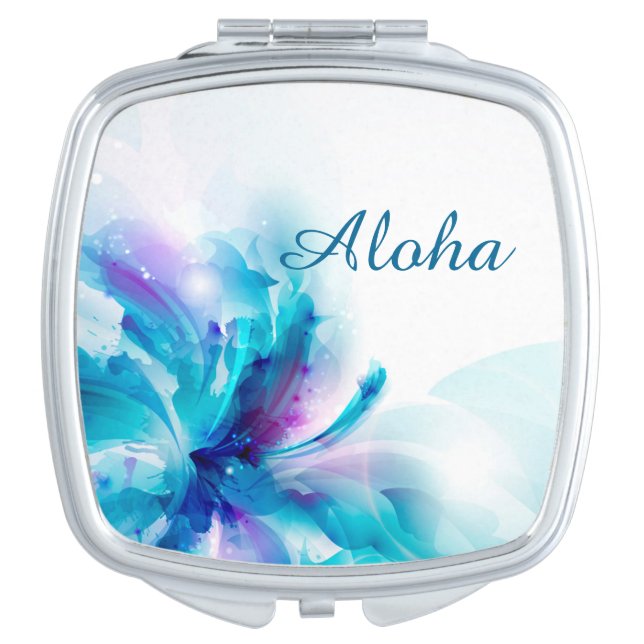Compact Mirror-Aloha Floral Vanity Mirror (Front)