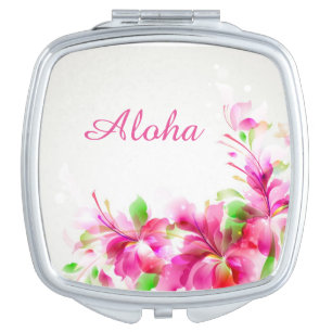 Compact Mirror-Aloha Floral Vanity Mirror