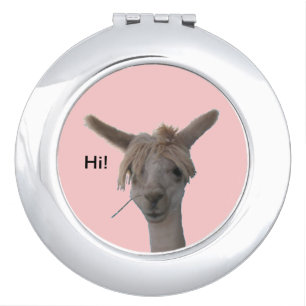 Compact Mirror - Alpaca says Hi