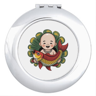Compact mirror Cute Boy with Lucky Koi