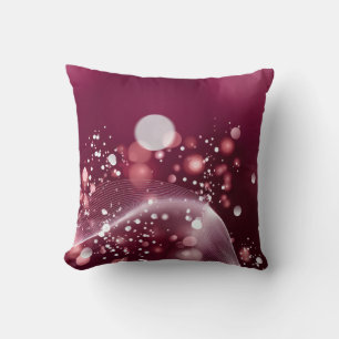 compact mirror Elegant Pink and White Design Throw Pillow