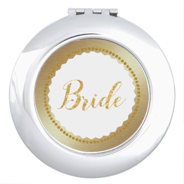 Compact mirror for the Bride in Gold (Front)