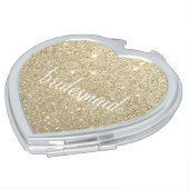 Compact Mirror - Glitter Bridesmaid Fab Gold (Turned)