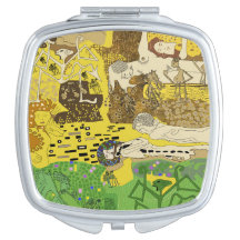 Compact mirror Klimt Inspired Rave Man Pattern
