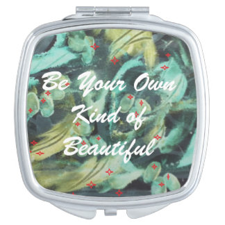 compact mirror light turquoise, green and black