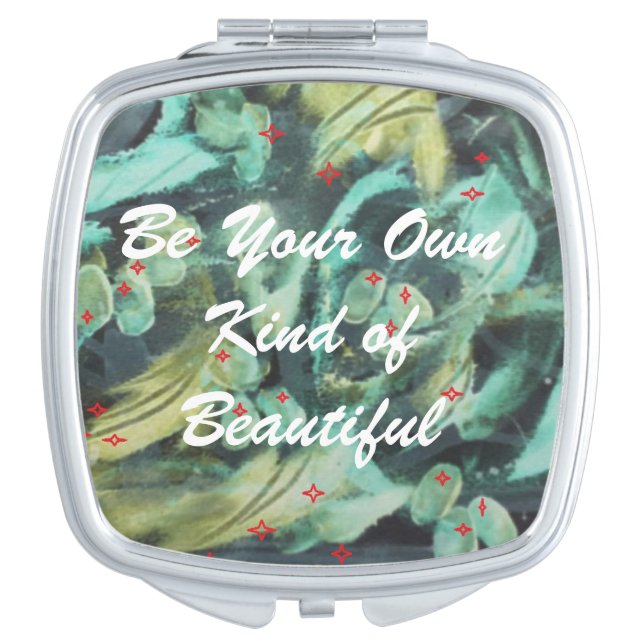 compact mirror light turquoise, green and black (Front)