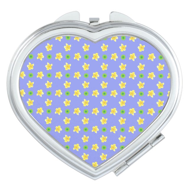 Compact Mirror: Primroses and Polkas: Violet Blue Vanity Mirror (Front)