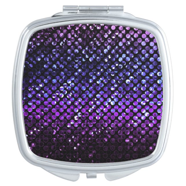 Compact Mirror Purple Crystal Bling Strass (Front)