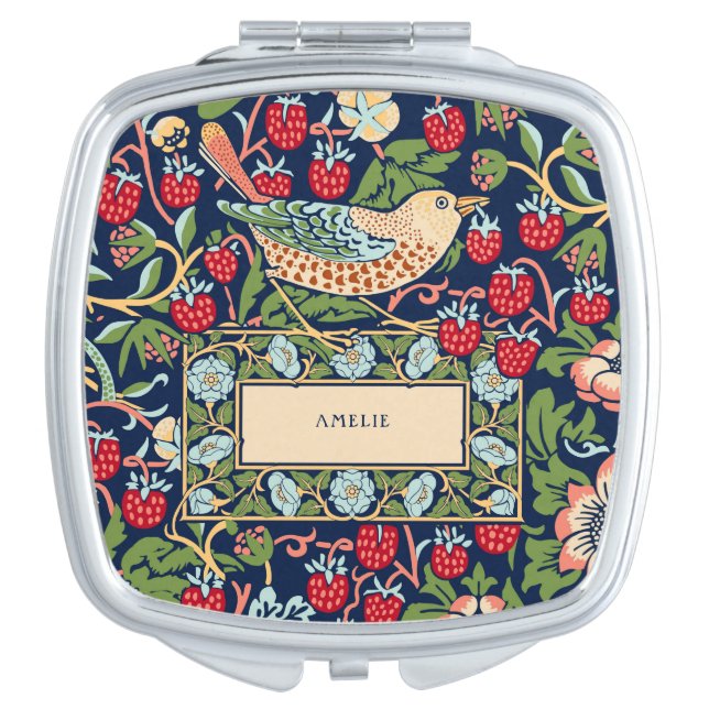 Compact Mirror William Morris Strawberry Thief  (Front)