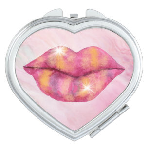 Compact Mirror with Designer Lips
