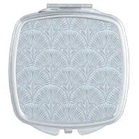 Silver Grey Faux Metallic Foil Monogram Compact Mirror