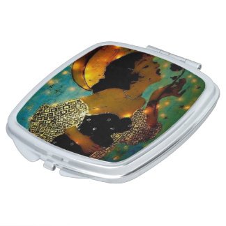 Compact mirror with woman