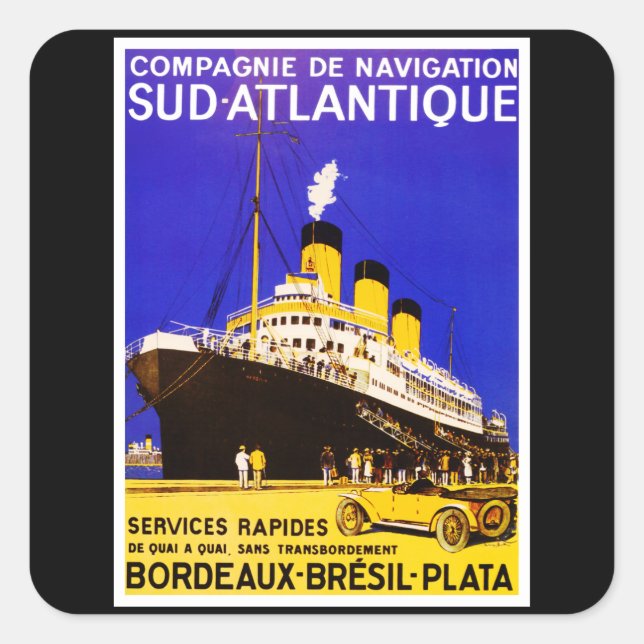 Compagnie De Navigation Sud Atlantique Square Sticker (Front)