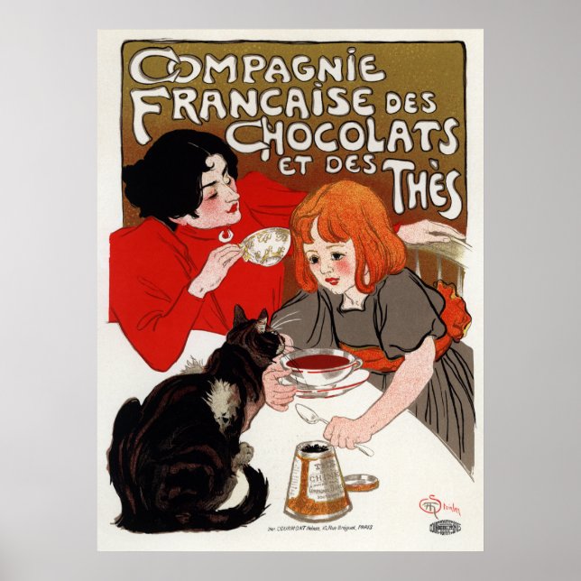 Compagnie Francaise des Chocolats, Steinlen Poster (Front)