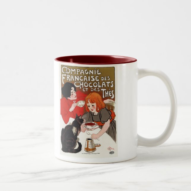 Compagnie Francaise des Chocolats, Steinlen Two-Tone Coffee Mug (Right)