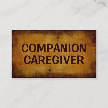 Companion Caregiver Antique Business Card by businessCardsRUs at Zazzle