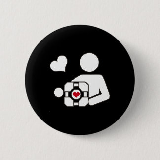 Companion Cube Gaming Portal Nerd Funny Gamer 1 Button