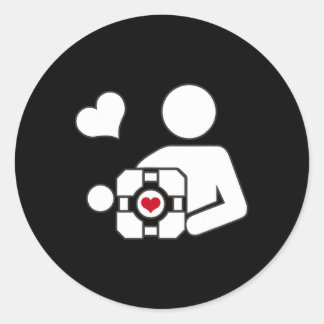 Companion Cube Gaming Portal Nerd Funny Gamer 1 Classic Round Sticker