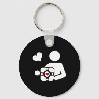 Companion Cube Gaming Portal Nerd Funny Gamer 1 Keychain