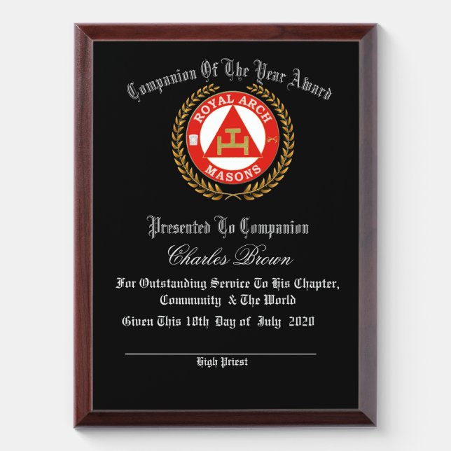 Companion of the year Award Plaque (Vertical)