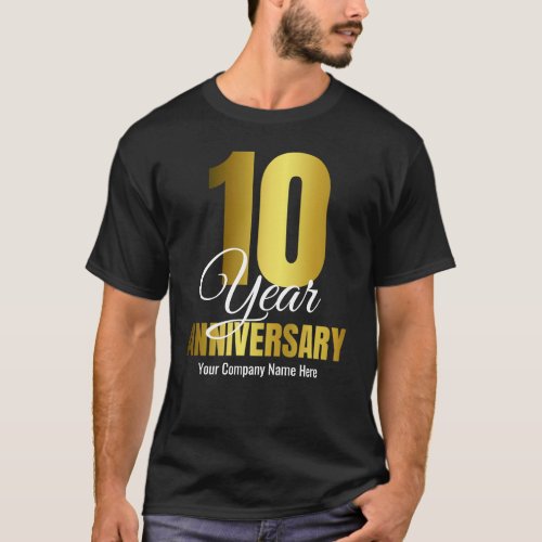 Company 10 Year Anniversary Business T_Shirt