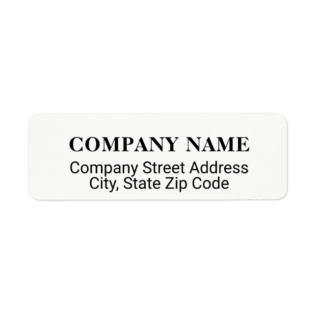 company address label with co. name (Front)