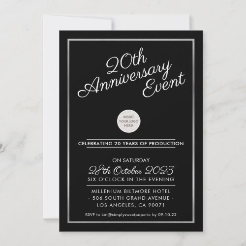 COMPANY ANNIVERSARY modern business black navy Invitation