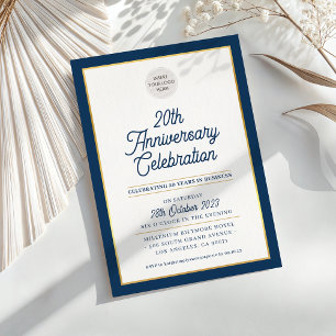 COMPANY ANNIVERSARY modern business navy blue gold Invitation