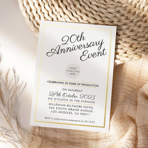 COMPANY ANNIVERSARY PARTY modern business gold Foil Invitation