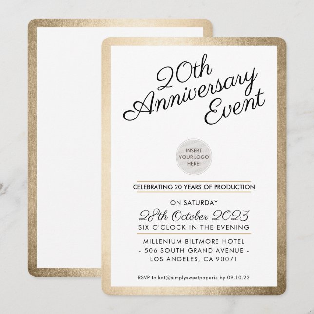 【D30201】invitation COMPANY ANNIVERSARY PARTY modern business gold Invitation | Zazzle