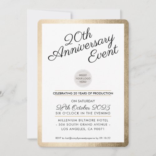 COMPANY ANNIVERSARY PARTY modern business gold Invitation