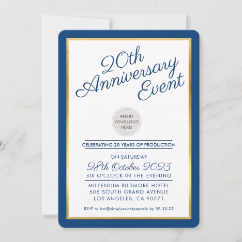 COMPANY ANNIVERSARY PARTY modern business navy Invitation