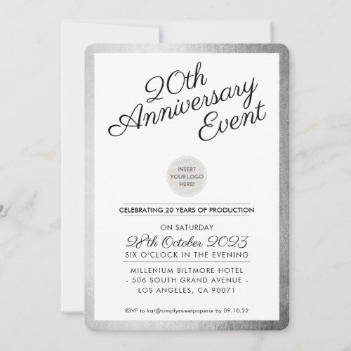 COMPANY ANNIVERSARY PARTY modern business silver Invitation