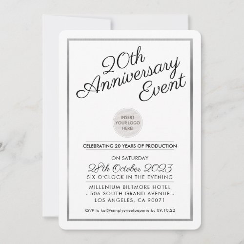 COMPANY ANNIVERSARY PARTY modern business silver Invitation