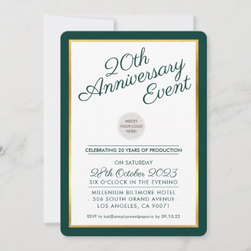 COMPANY ANNIVERSARY PARTY modern event dark green Invitation