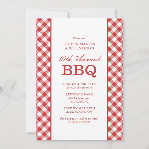 Company Annual Barbecue BBQ Party Invitation