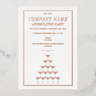 Company Appreciation Champagne Tower Business Foil Invitation