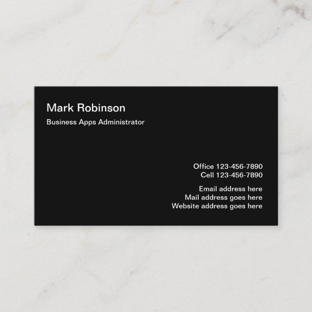 Company Apps Administrator Business Card (Front)