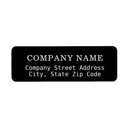 company black address label with co name