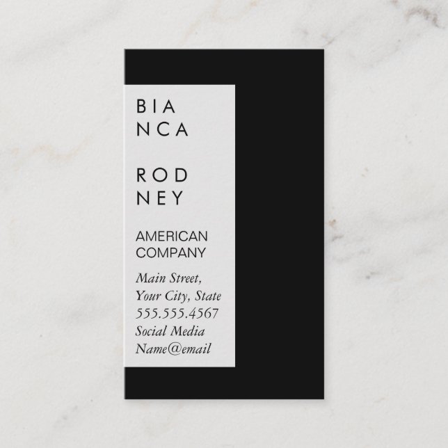 Company Black White Business Card (Front)