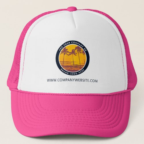 Company Brand Logo Trade Show Business Website Trucker Hat