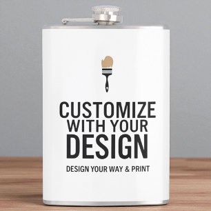 Company Branded Custom Minimalist Personalized Flask