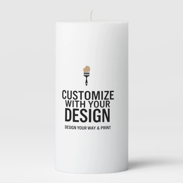 Company Branded Custom Minimalist Personalized Pillar Candle (Front)