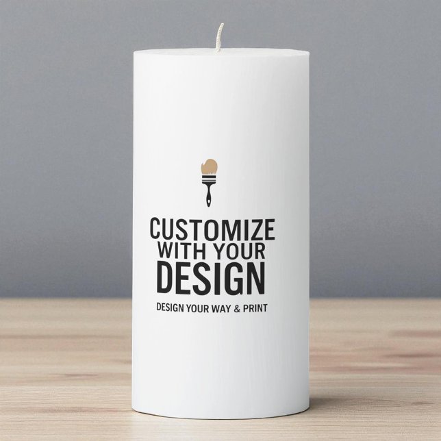 Company Branded Custom Minimalist Personalized Pillar Candle (Creator Uploaded)